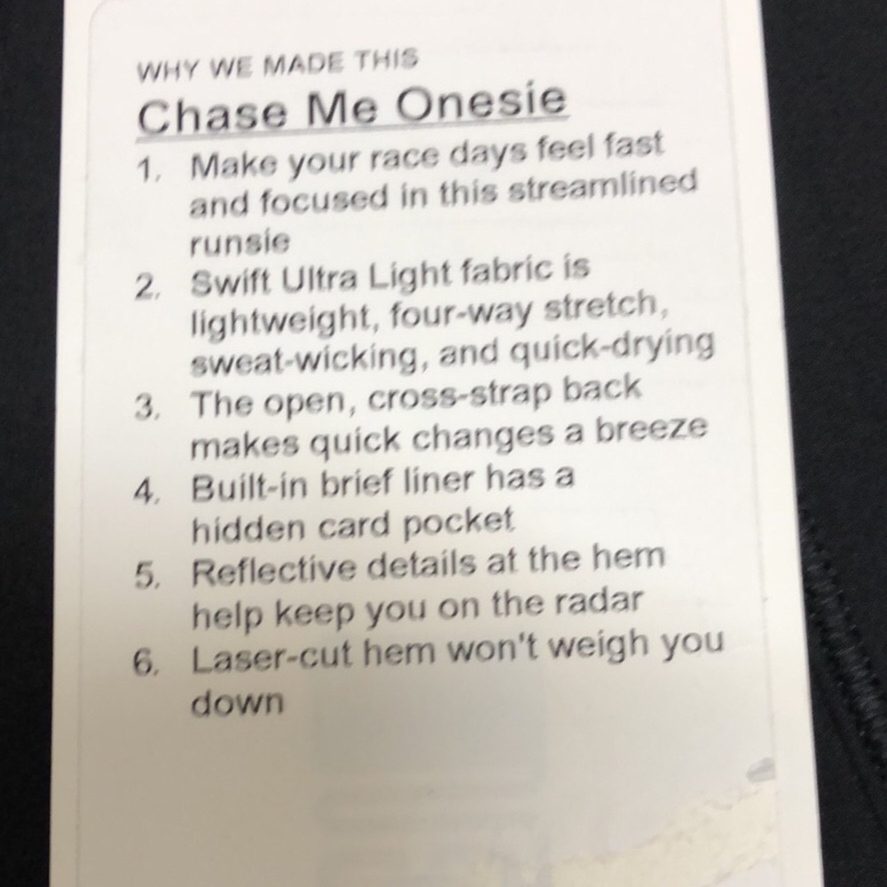 Lululemon Chase Me Onesie. NEW! Size 6